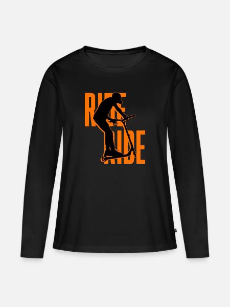 Freestyle-Roller - Frauen Premium Bio Langarmshirt - Schwarz