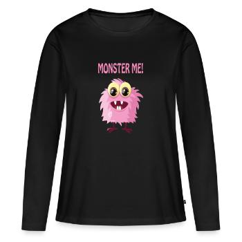 Monster me - Sayings Monster Collection - Frauen Premium Bio Langarmshirt - Schwarz - Vorne - Julia (174cm)
