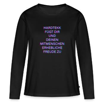 Hardtekk Tekk - Frauen Premium Bio Langarmshirt - Schwarz - Vorne - Julia (174cm)