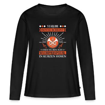 Waldhorn Waldhornspieler Hornist - Frauen Premium Bio Langarmshirt - Schwarz - Vorne - Julia (174cm)