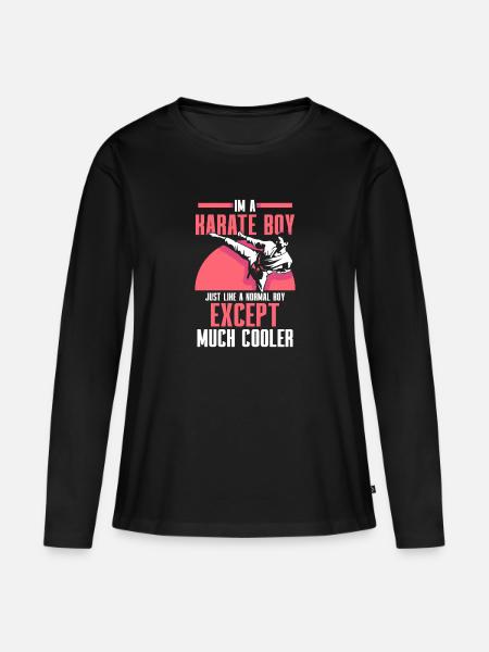 Im a Karate boy - Frauen Premium Bio Langarmshirt - Schwarz