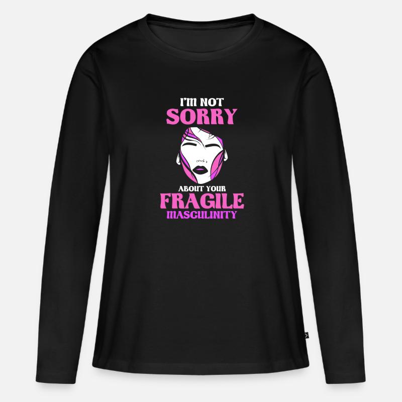 I'm not sorry about your fragile masculinity - Frauen Premium Bio Langarmshirt - Schwarz