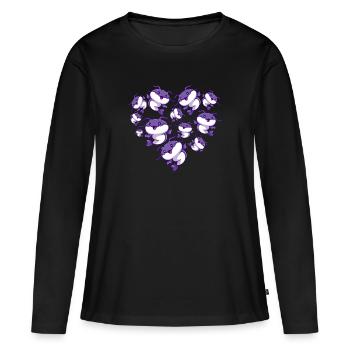 Herz Wels - Frauen Premium Bio Langarmshirt - Schwarz - Vorne - Julia (174cm)