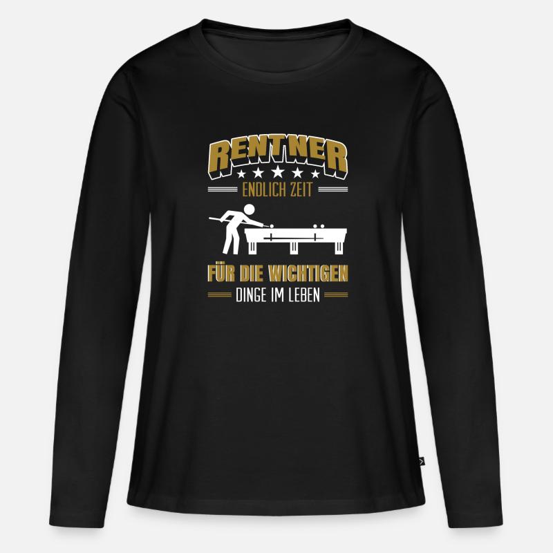 Rentner Rente Rentenbeginn Billard - Frauen Premium Bio Langarmshirt - Schwarz