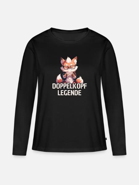 Doppelkopf Legende - Frauen Premium Bio Langarmshirt - Schwarz