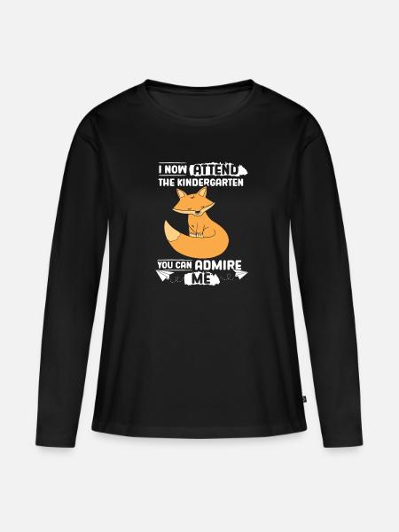 Fuchs Kita Kindergarten 2023 - Frauen Premium Bio Langarmshirt - Schwarz