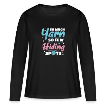 Tant de laine, si peu de cachettes - T-shirt manches longues Premium bio Femme - noir - Devant - Julia (174cm)