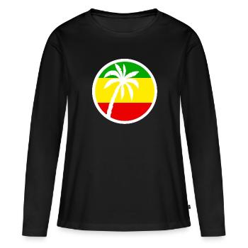 Reggae - Frauen Premium Bio Langarmshirt - Schwarz - Vorne - Julia (174cm)