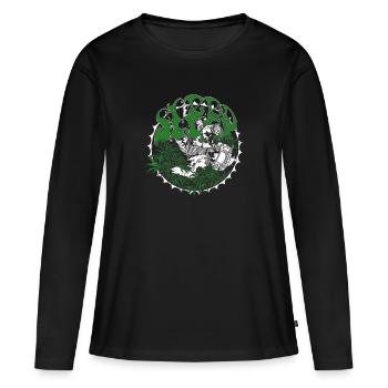 bande de sommeil merch - T-shirt manches longues Premium bio Femme - noir - Devant - Julia (174cm)