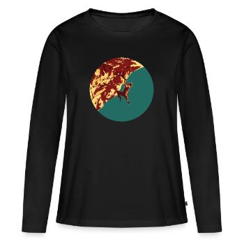 Grimpeur dans un mur raide - T-shirt manches longues Premium bio Femme - noir - Devant - Julia (174cm)