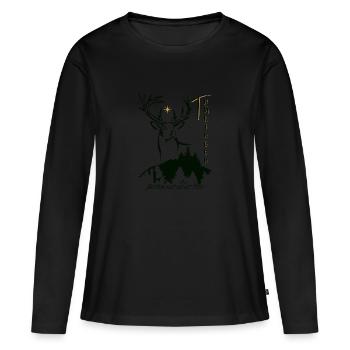 Le cœur vert de Thuringe-Allemagne - T-shirt manches longues Premium bio Femme - noir - Devant - Julia (174cm)