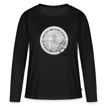 Timbre de Nouvelle-Zélande - T-shirt manches longues Premium bio Femme - noir - Devant - Julia (174cm)