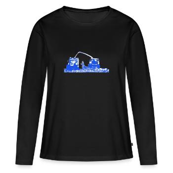 Corn Chopper Corn Chopper Chop Farmer - T-shirt manches longues Premium bio Femme - noir - Devant - Julia (174cm)