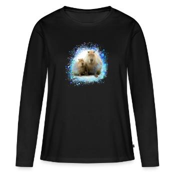 Capybara,Cochon,Graffiti,Capybara,Duo - T-shirt manches longues Premium bio Femme - noir - Devant - Julia (174cm)