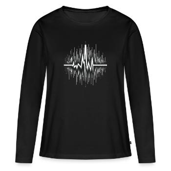 Fréquence cardiaque - T-shirt manches longues Premium bio Femme - noir - Devant - Julia (174cm)
