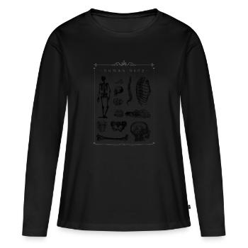 étude médicale - T-shirt manches longues Premium bio Femme - noir - Devant - Julia (174cm)