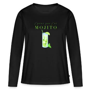J’peux pas j’ai mojito - T-shirt manches longues Premium bio Femme - noir - Devant - Julia (174cm)