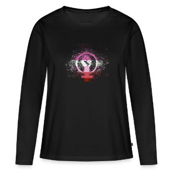 lesbienne,lesbienne,bit,fierté,LGBT,femme,graffiti - T-shirt manches longues Premium bio Femme - noir - Devant - Julia (174cm)