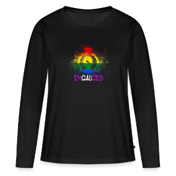 engagé,engagé,fiancé,gay,fierté,gay fierté, LGBT, - T-shirt manches longues Premium bio Femme - noir - Devant - Julia (174cm)
