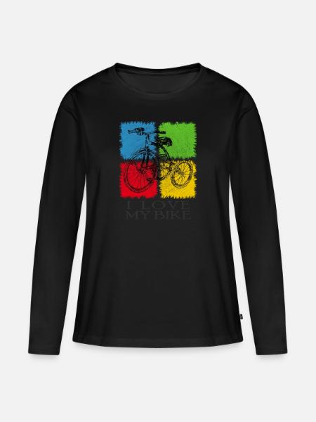 Bicycle Fahrrad Bike T-Shirt - Premium økologisk langærmet T-shirt til kvinder - sort