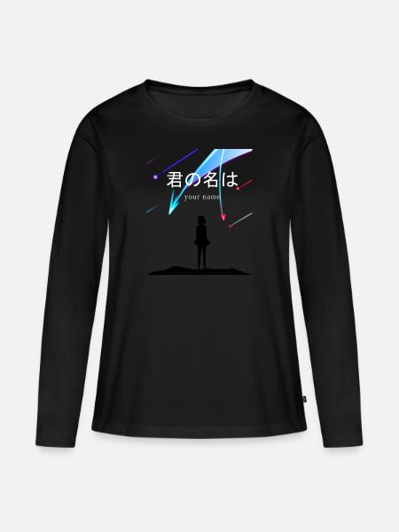 Your Name Kometenschauer weiblicher Charakter - Women's Premium Organic Long Sleeve Shirt - black