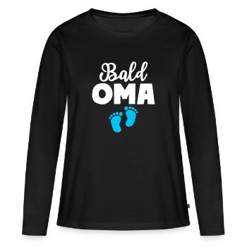 Bald Oma Junge Baby Großmutter - Frauen Premium Bio Langarmshirt - Schwarz - Vorne - Julia (174cm)