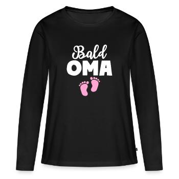 Bald Oma Mädchen Baby Großmutter - Frauen Premium Bio Langarmshirt - Schwarz - Vorne - Julia (174cm)