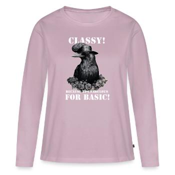Steampunk Rabe - Frauen Premium Bio Langarmshirt - Altrosa - Vorne - Julia (174cm)
