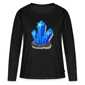 cristal - T-shirt manches longues Premium bio Femme - noir - Devant - Julia (174cm)