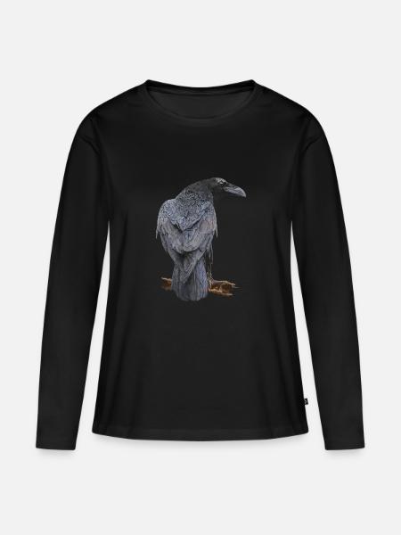 Rabe - Frauen Premium Bio Langarmshirt - Schwarz