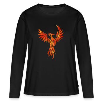 fire phoenix - T-shirt manches longues Premium bio Femme - noir - Devant - Julia (174cm)