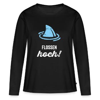 Flossen Hoch! - Frauen Premium Bio Langarmshirt - Schwarz - Vorne - Julia (174cm)
