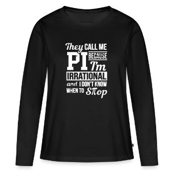 T-shirt Pi Day - T-shirt manches longues Premium bio Femme - noir - Devant - Julia (174cm)