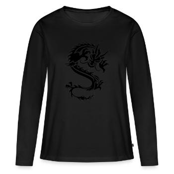 Crazy drache - Frauen Premium Bio Langarmshirt - Schwarz - Vorne - Julia (174cm)