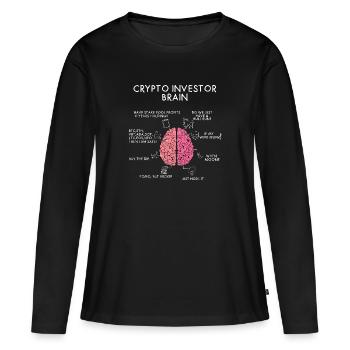 Crypto Investor Brain | Crypto fan gift - Women's Premium Organic Long Sleeve Shirt - black - Front - Julia (174cm)