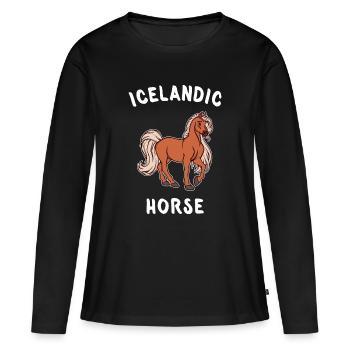 Pferde Spruch Islandpferde Pferdeliebe Stute - Frauen Premium Bio Langarmshirt - Schwarz - Vorne - Julia (174cm)