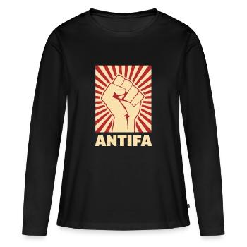 Antifa - T-shirt manches longues Premium bio Femme - noir - Devant - Julia (174cm)