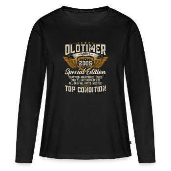 Oldtimer 2005 Jahrgang geboren Geburtstag Geschenk - Frauen Premium Bio Langarmshirt - Schwarz - Vorne - Julia (174cm)