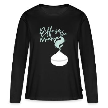Diffuser le drame - T-shirt manches longues Premium bio Femme - noir - Devant - Julia (174cm)