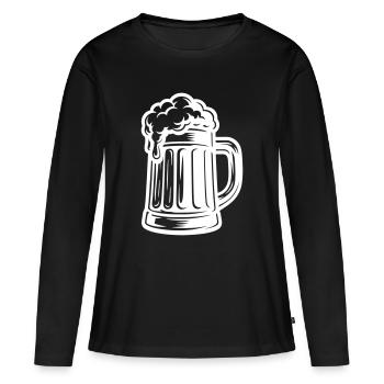 Icône de chope de bière - T-shirt manches longues Premium bio Femme - noir - Devant - Julia (174cm)