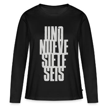 Uno Nueve Siete Seis 1976 - Frauen Premium Bio Langarmshirt - Schwarz - Vorne - Julia (174cm)