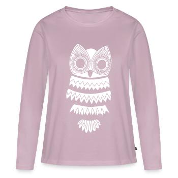 Die Weiße Eule - Frauen Premium Bio Langarmshirt - Altrosa - Vorne - Julia (174cm)