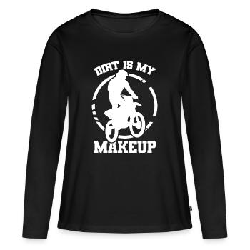 Dreck ist mein Make up - Frauen Premium Bio Langarmshirt - Schwarz - Vorne - Julia (174cm)