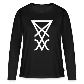 Lucifer - T-shirt manches longues Premium bio Femme - noir - Devant - Julia (174cm)