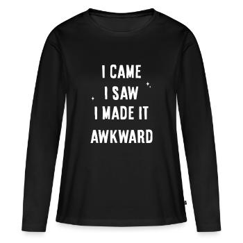 Je suis venu, j’ai vu, j’ai rendu ça maladroit - T-shirt manches longues Premium bio Femme - noir - Devant - Julia (174cm)