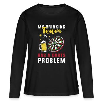 Dart Dartboard Dartpfeil - Women's Premium Organic Long Sleeve Shirt - black - Front - Julia (174cm)