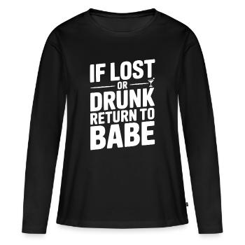 Si vous êtes perdu ou ivre, retournez à Babe - T-shirt manches longues Premium bio Femme - noir - Devant - Julia (174cm)