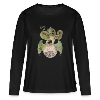 Dragon du Moyen Age - T-shirt manches longues Premium bio Femme - noir - Devant - Julia (174cm)