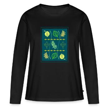 Mather Nature 🐢 - T-shirt manches longues Premium bio Femme - noir - Devant - Julia (174cm)
