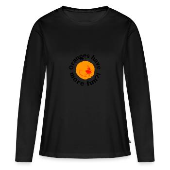 Oranges - Frauen Premium Bio Langarmshirt - Schwarz - Vorne - Julia (174cm)